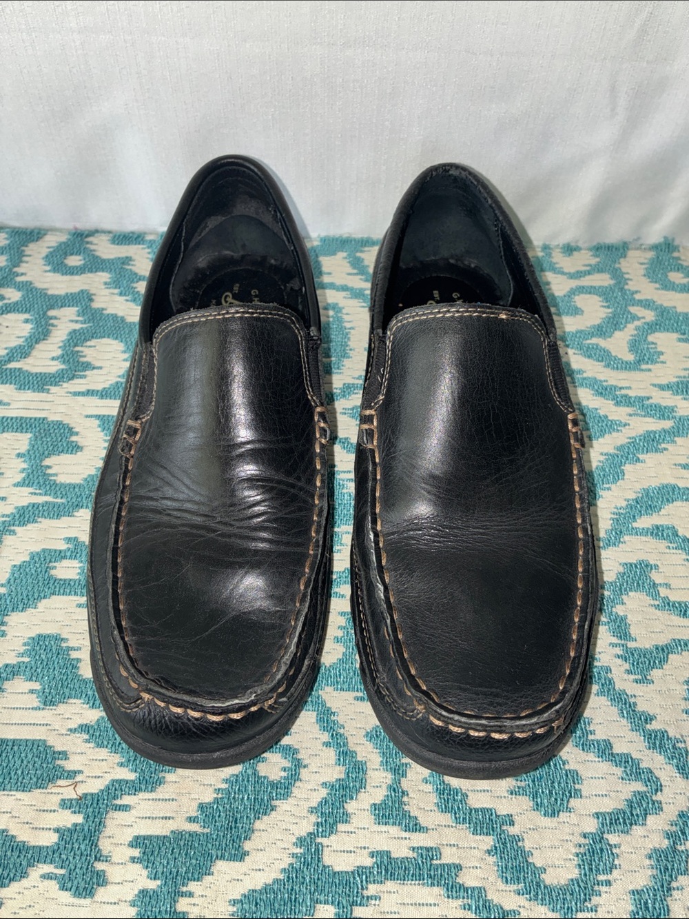 Men’s G.H. Bass & Co. Black Leather Slip-On Moccasin Loafers Sz 8M